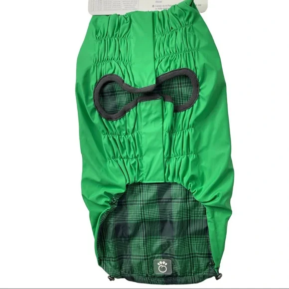 GF Pet Dog Raincoat Reversible Raincoat Green Plaid Size xL - Picture 4 of 9